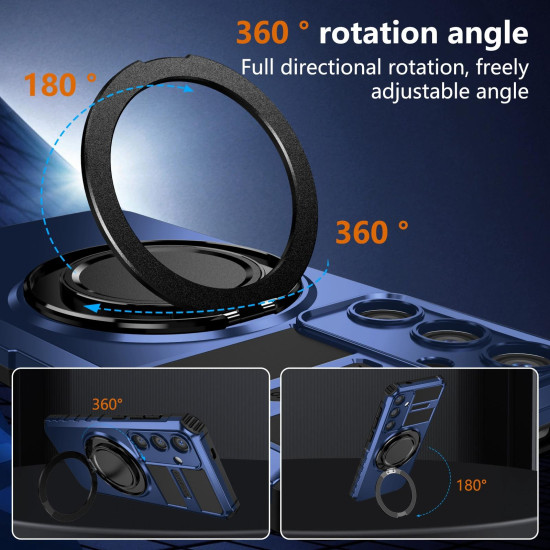 For Samsung Galaxy S24+ 5G Rotating Magnetic Holder Phone Case(Royal Blue)