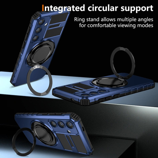 For Samsung Galaxy S24+ 5G Rotating Magnetic Holder Phone Case(Royal Blue)