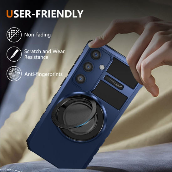 For Samsung Galaxy S24+ 5G Rotating Magnetic Holder Phone Case(Royal Blue)