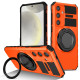 For Samsung Galaxy S24+ 5G Rotating Magnetic Holder Phone Case(Orange)