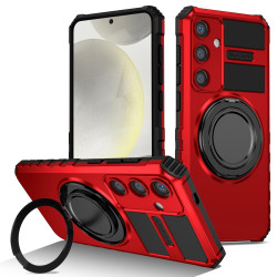 For Samsung Galaxy S24+ 5G Rotating Magnetic Holder Phone Case(Red)