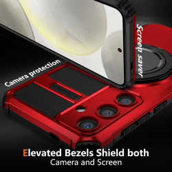 For Samsung Galaxy S24+ 5G Rotating Magnetic Holder Phone Case(Red)