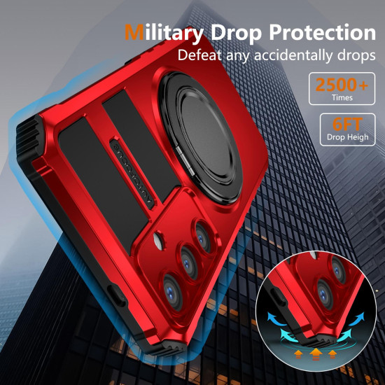 For Samsung Galaxy S24+ 5G Rotating Magnetic Holder Phone Case(Red)