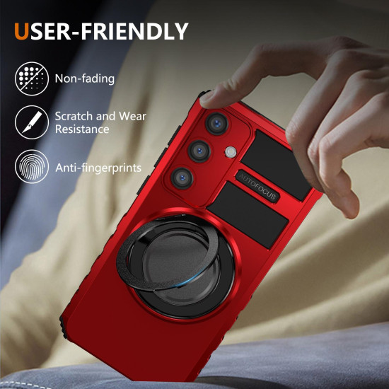 For Samsung Galaxy S24+ 5G Rotating Magnetic Holder Phone Case(Red)