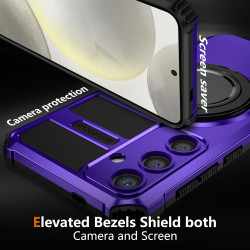 For Samsung Galaxy S24+ 5G Rotating Magnetic Holder Phone Case(Purple)