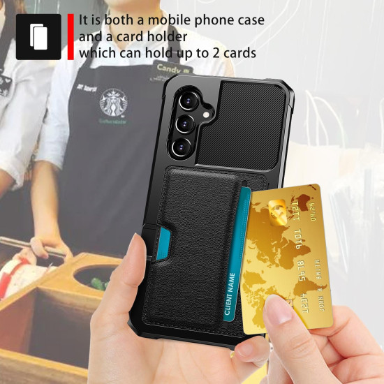 For Samsung Galaxy S24+ 5G ZM02 Card Slot Holder Phone Case(Black)