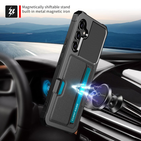 For Samsung Galaxy S24+ 5G ZM02 Card Slot Holder Phone Case(Black)