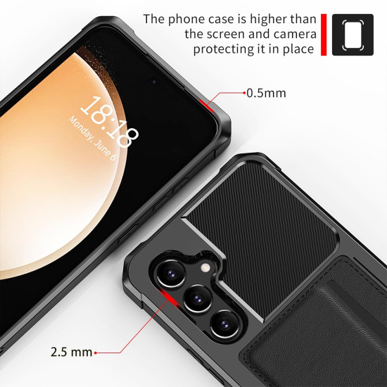 For Samsung Galaxy S24+ 5G ZM02 Card Slot Holder Phone Case(Black)