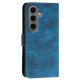 For Samsung Galaxy S24+ 5G YX0080 Grid Butterfly Embossed Pattern Flip Leather Phone Case with Lanyard(Dark Blue)