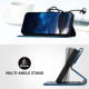 For Samsung Galaxy S24+ 5G YX0080 Grid Butterfly Embossed Pattern Flip Leather Phone Case with Lanyard(Dark Blue)