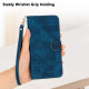 For Samsung Galaxy S24+ 5G YX0080 Grid Butterfly Embossed Pattern Flip Leather Phone Case with Lanyard(Dark Blue)
