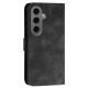 For Samsung Galaxy S24+ 5G YX0080 Grid Butterfly Embossed Pattern Flip Leather Phone Case with Lanyard(Black)