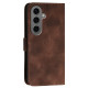 For Samsung Galaxy S24+ 5G YX0080 Grid Butterfly Embossed Pattern Flip Leather Phone Case with Lanyard(Coffee)