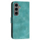 For Samsung Galaxy S24+ 5G YX0080 Grid Butterfly Embossed Pattern Flip Leather Phone Case with Lanyard(Light Blue)