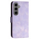 For Samsung Galaxy S24+ 5G YX0080 Grid Butterfly Embossed Pattern Flip Leather Phone Case with Lanyard(Light Purple)
