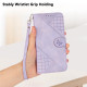 For Samsung Galaxy S24+ 5G YX0080 Grid Butterfly Embossed Pattern Flip Leather Phone Case with Lanyard(Light Purple)