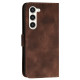 For Samsung Galaxy S23+ 5G YX0080 Grid Butterfly Embossed Pattern Flip Leather Phone Case with Lanyard(Coffee)