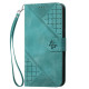 For Samsung Galaxy S23+ 5G YX0080 Grid Butterfly Embossed Pattern Flip Leather Phone Case with Lanyard(Light Blue)