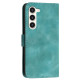 For Samsung Galaxy S23+ 5G YX0080 Grid Butterfly Embossed Pattern Flip Leather Phone Case with Lanyard(Light Blue)