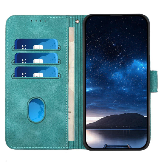 For Samsung Galaxy S23+ 5G YX0080 Grid Butterfly Embossed Pattern Flip Leather Phone Case with Lanyard(Light Blue)