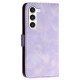 For Samsung Galaxy S23+ 5G YX0080 Grid Butterfly Embossed Pattern Flip Leather Phone Case with Lanyard(Light Purple)
