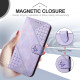 For Samsung Galaxy S23+ 5G YX0080 Grid Butterfly Embossed Pattern Flip Leather Phone Case with Lanyard(Light Purple)
