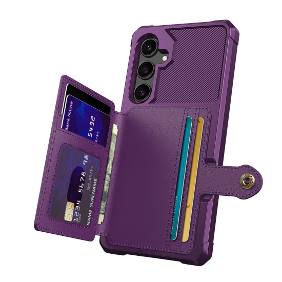 For Samsung Galaxy S24+ 5G Magnetic Wallet Card Bag Leather Phone Case(Purple)