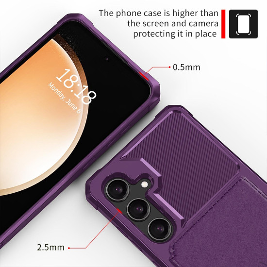 For Samsung Galaxy S24+ 5G Magnetic Wallet Card Bag Leather Phone Case(Purple)
