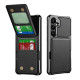 For Samsung Galaxy S24+ 5G Vertical Flip Card Bag Holder Leather Phone Case(Black)
