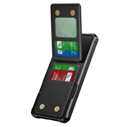 For Samsung Galaxy S24+ 5G Vertical Flip Card Bag Holder Leather Phone Case(Black)
