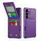 For Samsung Galaxy S24+ 5G Vertical Flip Card Bag Holder Leather Phone Case(Purple)