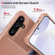 For Samsung Galaxy S24+ 5G Vertical Flip Card Bag Holder Leather Phone Case(Rose Gold)