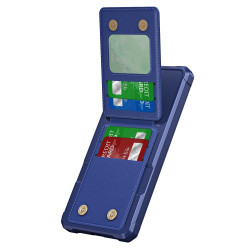 For Samsung Galaxy S24+ 5G Vertical Flip Card Bag Holder Leather Phone Case(Dark Blue)