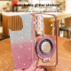 For Samsung Galaxy S24+ 5G Plated Gradient Glitter Round Holder TPU Phone Case(Purple)