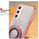 For Samsung Galaxy S24+ 5G Plated Gradient Glitter Round Holder TPU Phone Case(Silver)