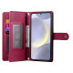 For Samsung Galaxy S24+ 5G Nine Card-slot Zipper Wallet Bag Leather Phone Case(Red)
