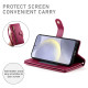 For Samsung Galaxy S24+ 5G Nine Card-slot Zipper Wallet Bag Leather Phone Case(Red)