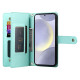 For Samsung Galaxy S24+ 5G Nine Card-slot Zipper Wallet Bag Leather Phone Case(Mint Green)