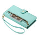 For Samsung Galaxy S24+ 5G Nine Card-slot Zipper Wallet Bag Leather Phone Case(Mint Green)