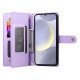 For Samsung Galaxy S24+ 5G Nine Card-slot Zipper Wallet Bag Leather Phone Case(Purple)