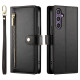 For Samsung Galaxy S24+ 5G Nine Card-slot Zipper Wallet Bag Leather Phone Case(Black)