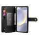 For Samsung Galaxy S24+ 5G Nine Card-slot Zipper Wallet Bag Leather Phone Case(Black)