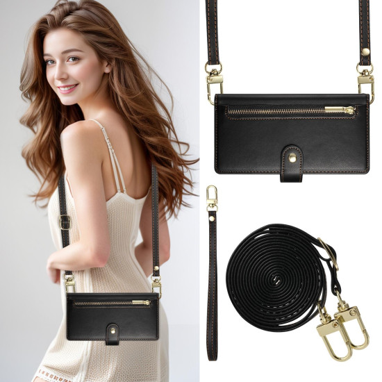 For Samsung Galaxy S24+ 5G Nine Card-slot Zipper Wallet Bag Leather Phone Case(Black)