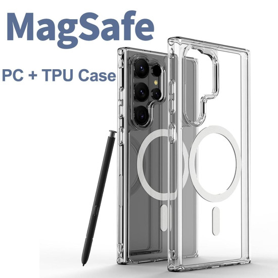 For Samsung Galaxy S24+ 5G ViLi MAG-C Series MagSafe Magnetic PC + TPU Phone Case(Transparent)