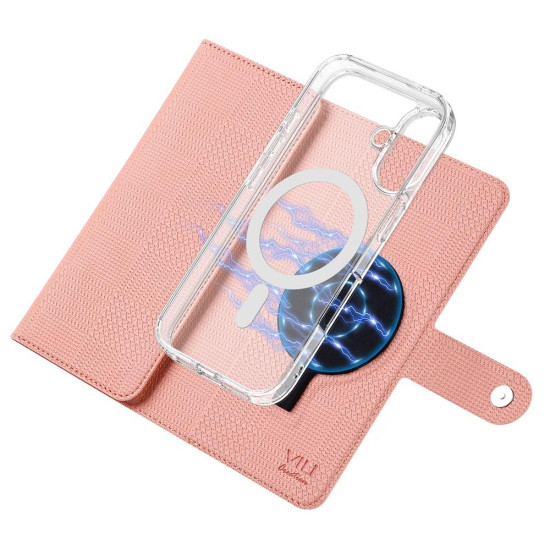 For Samsung Galaxy S24+ 5G ViLi GHA-C Series RFID MagSafe Magnetic Flip Leather Phone Case(Pink)
