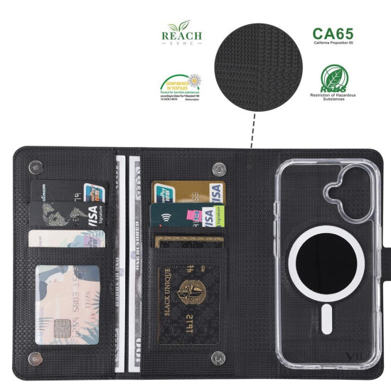 For Samsung Galaxy S24+ 5G ViLi GHA-C Series RFID MagSafe Magnetic Flip Leather Phone Case(Black)