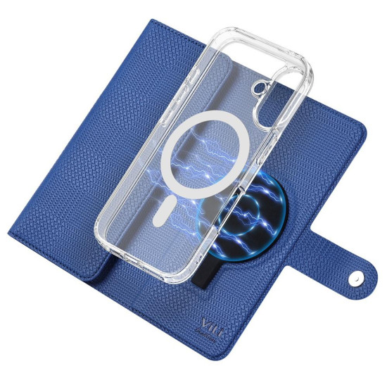 For Samsung Galaxy S24+ 5G ViLi GHA-C Series RFID MagSafe Magnetic Flip Leather Phone Case(Blue)