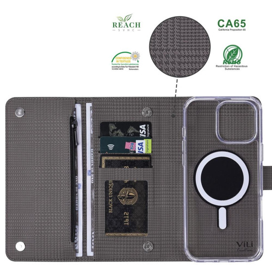 For Samsung Galaxy S24+ 5G ViLi GHB-C Series RFID MagSafe Magnetic Flip Leather Phone Case(Grey)