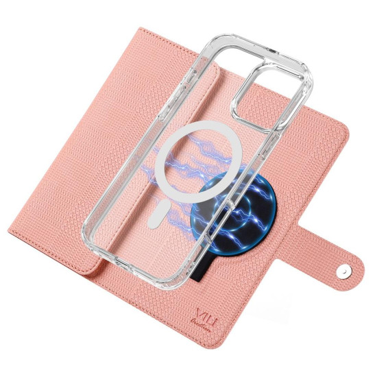 For Samsung Galaxy S24+ 5G ViLi GHB-C Series RFID MagSafe Magnetic Flip Leather Phone Case(Pink)