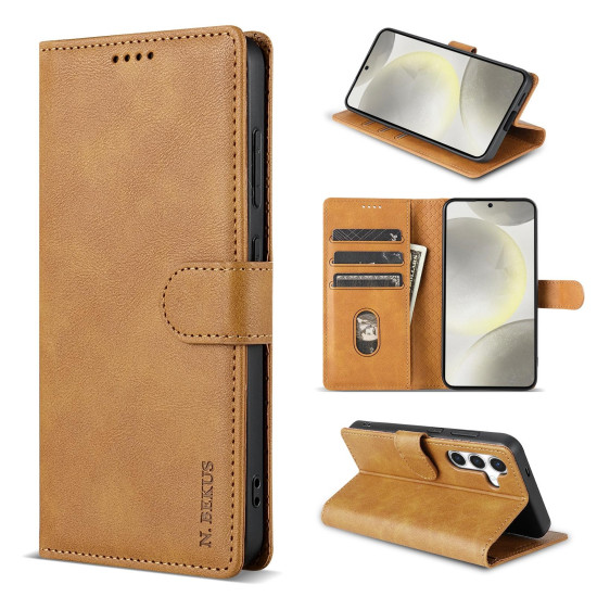For Samsung Galaxy S24+ 5G N.BEKUS CSJ-P1 Solid Color Leather Phone Case(Brown)